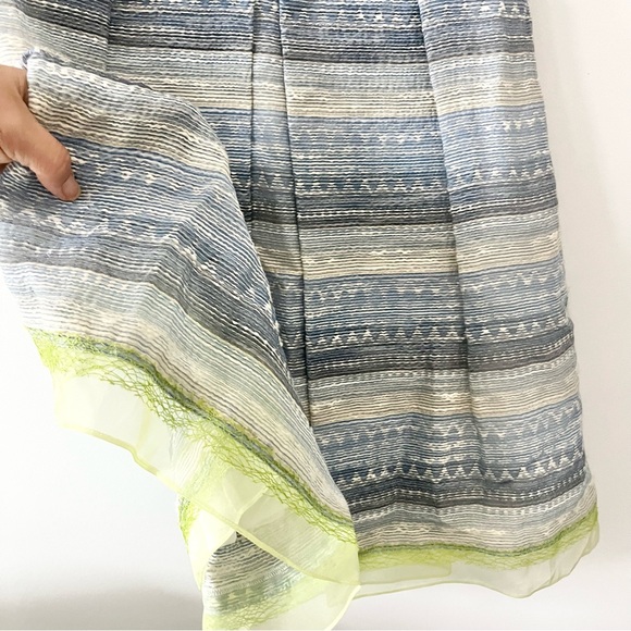 Elie Tahari Glenda Tweed Lace Cocktail Dress White Blue Green Lined Layered US 6 - Picture 6 of 12